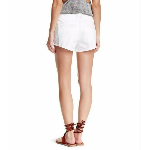 FREE PEOPLE Sweet Surrender high rise denim jeans shorts optic white Size 24 NEW - Picture 4 of 7